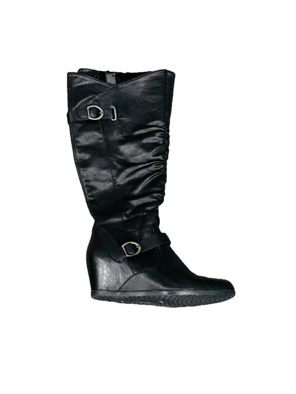 Baretraps Shoes Womens 9 M Black Tender Tall Knee High Hidden Heelded Boots Zip